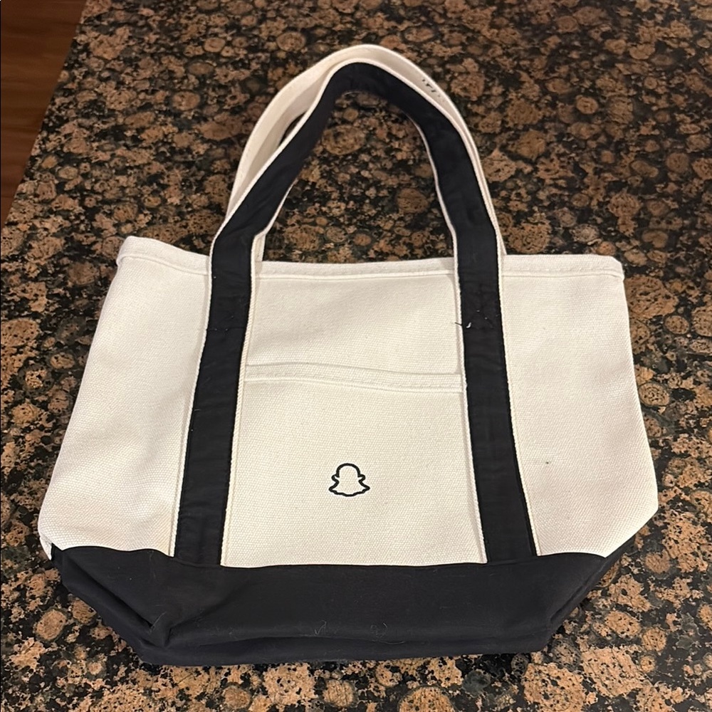 Snapchat branded White and Black Tote Bag